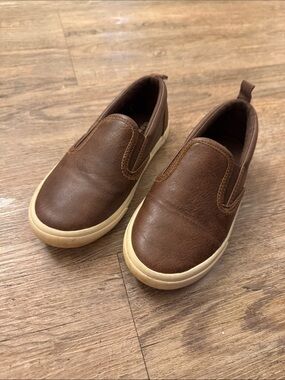 Old Navy Brown Slip On Kids Sneakers with Cream Sole